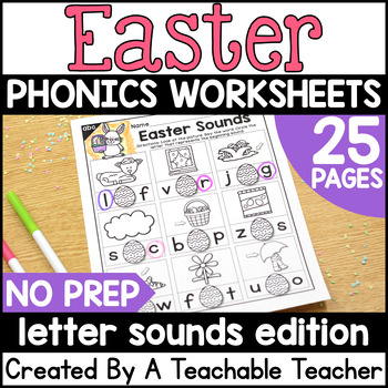 Preview of Easter Beginning Sounds Worksheets | Easter Letter Sounds Activities