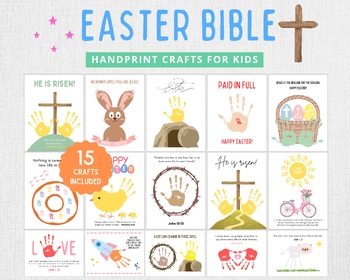 Preview of Easter Bible Craft, Christian Easter Craft, Easter Handprint Craft, Kids Craft