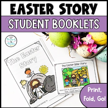 Preview of Easter Bible Story Differentiated Student Coloring Booklets with Teacher's Guide