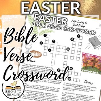 Preview of Easter Bible Verse Crossword, Christian, Religious, Activity, Worksheet