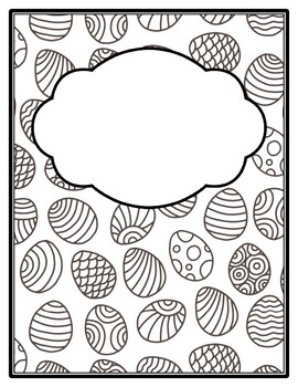 Preview of Easter Binder Cover and Spines, Coloring Pages, Back to School Distance Learning