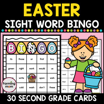 Preview of Easter Bingo Cards Sight Word Games Spring 2nd Grade Reading Activities