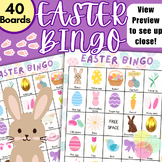 Easter Bingo Game Activity | 40 Boards, 24 Vocabulary | Pr