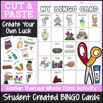 Preview of Easter Bingo Game | Cut and Paste Activities Bingo Template