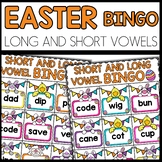 Easter Bingo Game Short and Long Vowel Words Activities