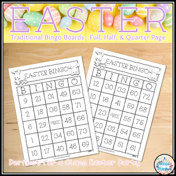 Preview of Easter Bingo Party Game 50 Unique Printable Bingo Cards {outlined}