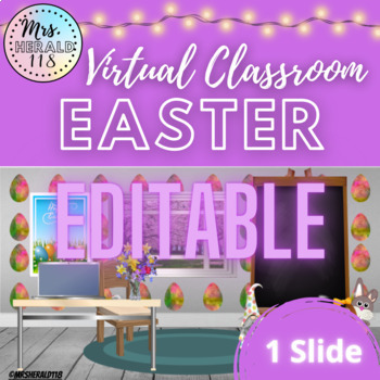 Preview of Easter Bitmoji Virtual Classroom Background Google Slides