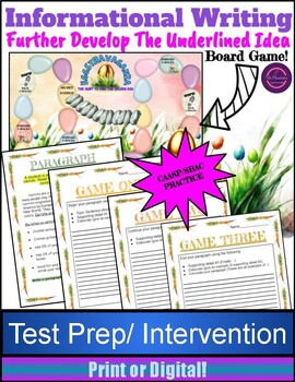 Preview of Easter Writing Board Game-Informational Brief Write-Further Develop-TEST PREP!