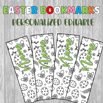 Preview of Easter Bookmarks - Editable and Coloring