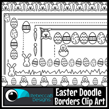 Preview of Easter Doodle Borders Clip Art