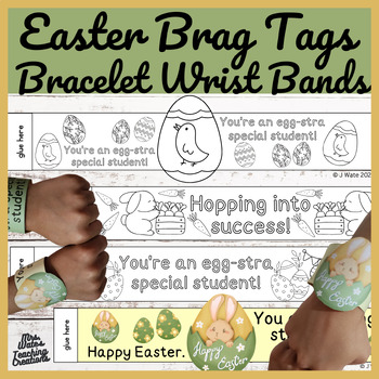 Preview of Easter Craft Wristband Brag Tags for Easter Activities & Easter Rewards