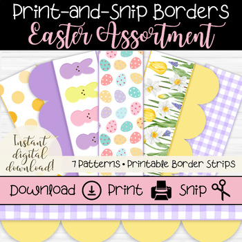 Preview of Easter Bulletin Board Borders | Spring Bulletin Board | Easter Eggs & Bunnies