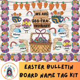 Easter Bulletin Board, Easter Name Tag, Spring Easter Door Decor
