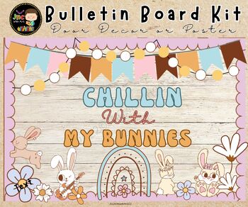 Preview of Easter Bulletin Board Kit, April Bulletin Board Kit,Door Decor,Editable