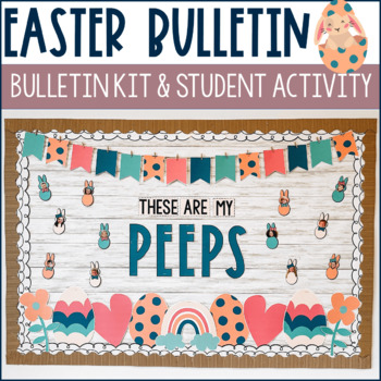 Preview of Easter Bulletin Board Kit |  Peep Activity | Easter Craft | Easter Door Decor
