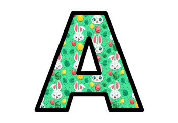 Preview of Easter Bulletin Board Letters, Classroom Décor, Alphabet and Number Posters