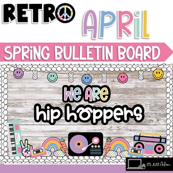 Preview of Easter Bulletin Board Spring Remix Retro Rainbow March April Door Decor
