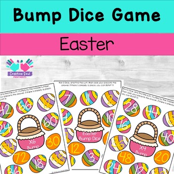 Preview of Easter Bump Dice Game, Multiplication up to 12