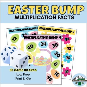 Preview of Easter Bump Multiplication Facts 2-12  Printable Games