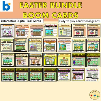 Preview of Easter Bundle BOOM Cards™ Digital Task Cards