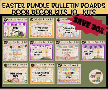 Preview of Easter Bundle Bulletin Boards Kit | Classroom Door Decor Kits | Editable