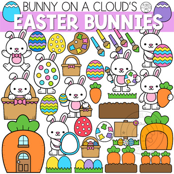 Preview of Easter Bunnies Clipart by Bunny On A Cloud