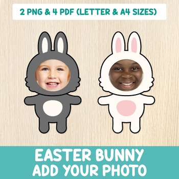 Preview of Easter Bunny, Add Your Photo Activity, Rabbit Craft, Bulletin Board Idea, DIY