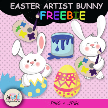 Preview of Easter Bunny Artist Freebie { Digital Clipart by Aifactory}