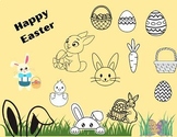 Easter Bunny Basket Eggs Coloring Pages Craft Activity