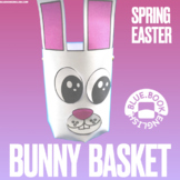 Easter Bunny Basket Printable / Spring Rabbit Basket Craft