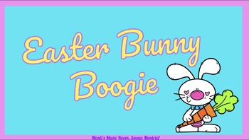 Preview of Easter Bunny Boogie! Vocal canon, ukulele, BW, rhythm,K-5 lesson plans, movement