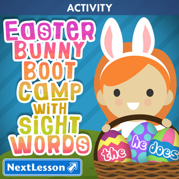Preview of Easter Bunny Boot Camp with Sight Words - Easter Activity