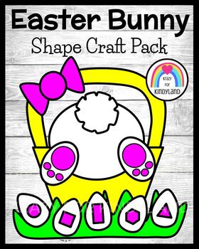 Preview of Easter Bunny Bottom Craft Shape Egg Activity - Easter Basket Math Center