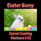 Easter Bunny Carrot Counting 1-10 Task Cards - High Contra