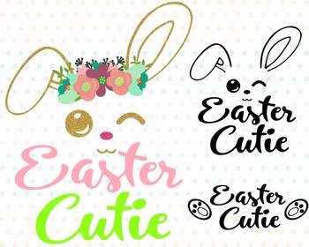 Preview of Easter Bunny Clipart Silhouette Glitter Rabbit carrot Egg Hunt outline 760S