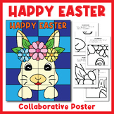 Easter Bunny Collaborative Art Poster Coloring Pages, Spri