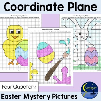 Preview of Easter Coordinate Plane Mystery Graphing Pictures 4-Quadrant