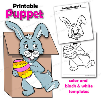 Easter Bunny Craft Activity | Printable Puppet by Dancing Crayon Designs