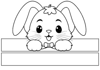 Preview of Easter Bunny Craft - Printable Hat Bunny Headband Crown Paper Coloring Page-4K