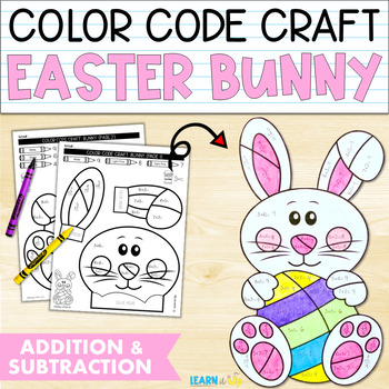 Preview of Easter Bunny Math Craft l Addition and Subtraction l 1st and 2nd Grade