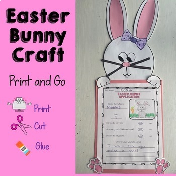 Preview of Easter Bunny Craft with 3 Different Writing Topics