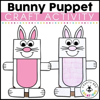 Preview of Bunny Craft Farm Animal Activities Easter Spring Paper Bag Puppets Art Projects