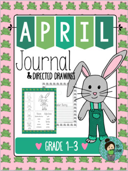 Preview of Easter Bunny Directed Drawing and Journal Prompt Free!