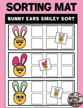 Preview of Easter Bunny Ears Smiley Face Visual Discrimination Sort Sorting Binder Task