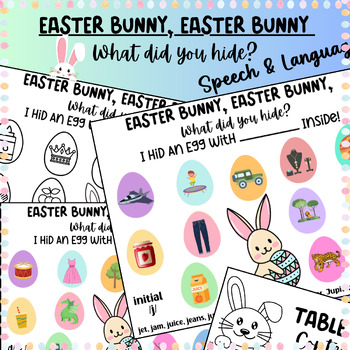 Preview of Easter Bunny, Easter Bunny What Did you Hide? Color and B&W Speech Practice