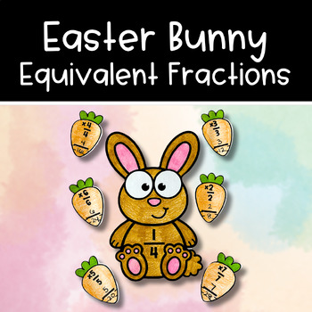 Preview of Easter Bunny Equivalent Fractions Math Craft | Multiplying Fractions