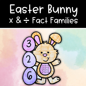Preview of Easter Bunny Fact Families Math Craft | Multiplication & Division