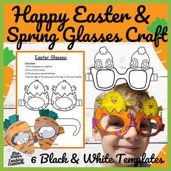 Preview of Easter Craft Bunny Glasses Role Play Templates & Easter Activities for Kids