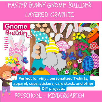 Preview of Easter Bunny Gnome Builder Layered Graphic