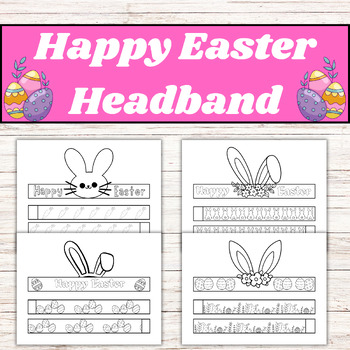 Preview of Easter Bunny Hat Craft Crown Headband, Bunny Craft Printable, Easter Activities